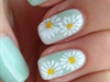 Spring Mint Flowers Nails