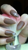 Brown matte nails