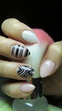 Gently pink nails with black lines