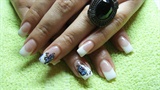 French manicure with butterfly