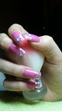 Pink nails with rhinestones
