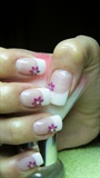French manicure with flowers