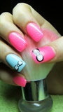 Pink and turquoise nails