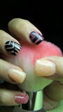 Orange and pink nails 