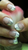 French manicure with gray lines 