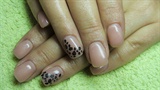 Beige nails with animal print