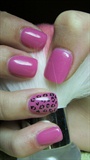 Pink nails with animal print