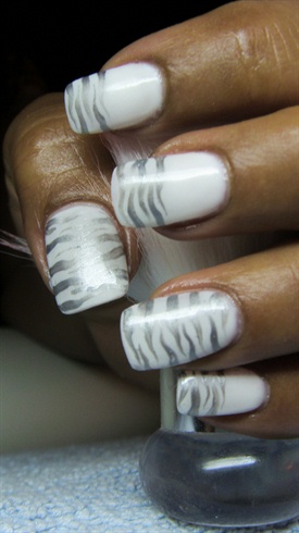 White and silver nails