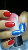 Red and blue nails