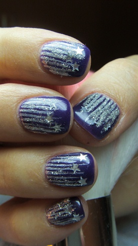 Purple nails- starry rain