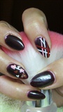 Nails with hearts and lines