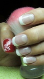 French manicure with Chinese symbol