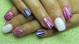 Pink and white nails 