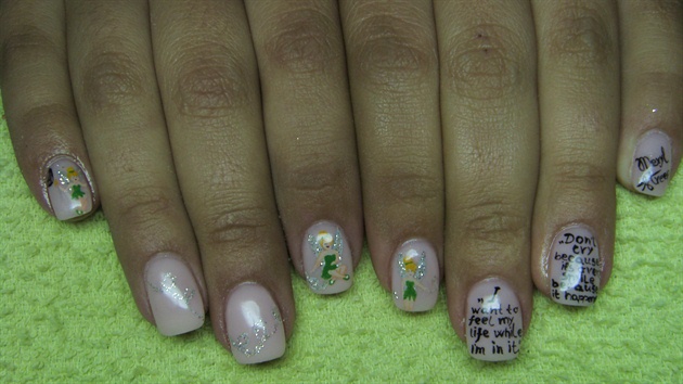 Tinker bell on nails
