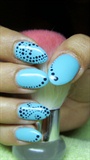 Turquoise nails with dots