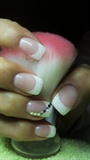 French manicure with rhinestones