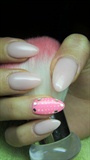 Powder pink nails