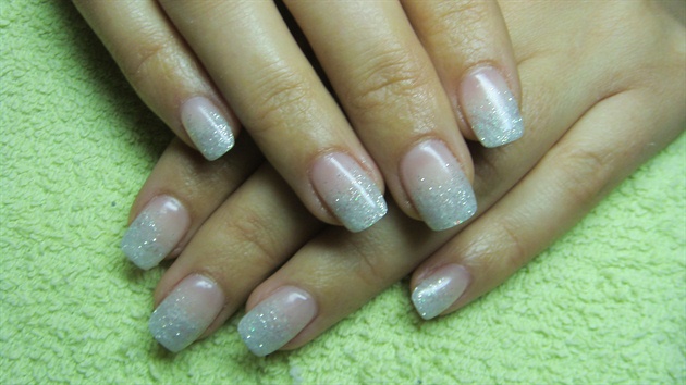 Nails with silver dust