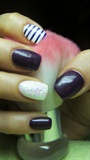 Purple and white nails