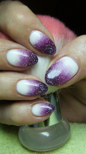 Purple and white nails-Ombre Nails