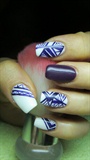White and purple nails