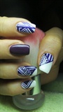 White and purple nails