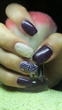 Purple and silver nails