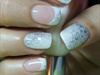 French manicure with silver glitter 