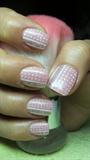 Pink nails with lines and dots