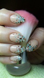 Beige (nude) nails with dots