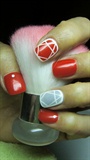 Red and gray nails