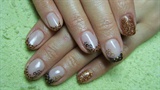 Brown and gold nails