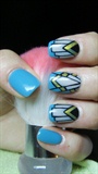 Short blue nails