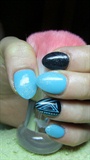 Turquoise and black nails