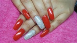 Red and silver nails