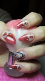 Nails with hearts and sheep