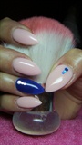 Pink and blue stiletto nails