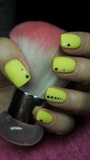Yellow  matte nails