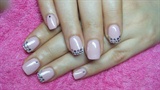 Gentle nails with rhinestones