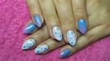 Blue and purple ombre with dots