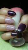 Dark purple nails with glitter