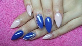 Blue and pink nails