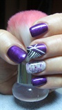 Purple and white nails