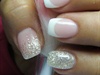 French manicure with silver glitter
