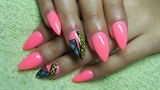 Pink stiletto nails