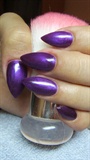 Dark purple stiletto nails