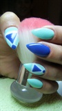 Blue and turquoise nails