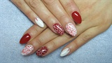 Red and White Elegant Nails