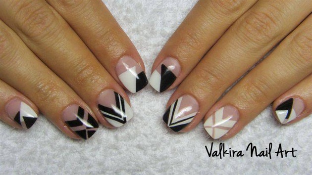 Black and white nails