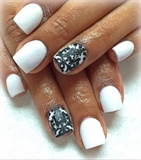 White Acrylic And Nail Art Stamping 